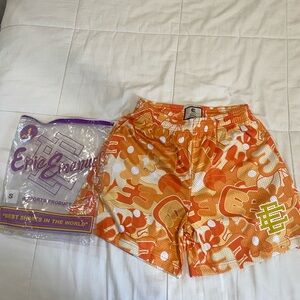Eric Emanuel Vibrant Orange Patterned Shorts